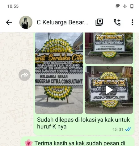 Pengiriman Papan Bunga Duka Pisangan Baru